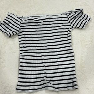 Divided striped crop top
